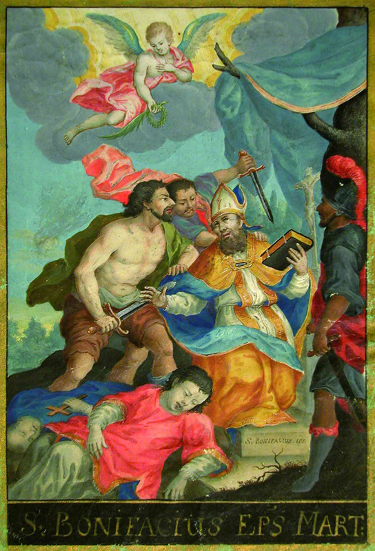 Martyrium des Bonifatius, Deckfarben auf Pergament