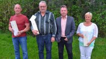 Die ausscheidenden Ortsbeiräte: v.l.n.r. Matthias Böhm, Willi Storch, Rüdiger Maluck und Carmen Jestädt
