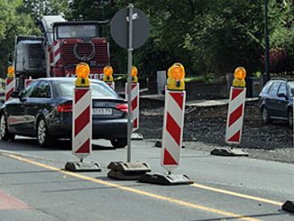 Baustelle im Straßenbau