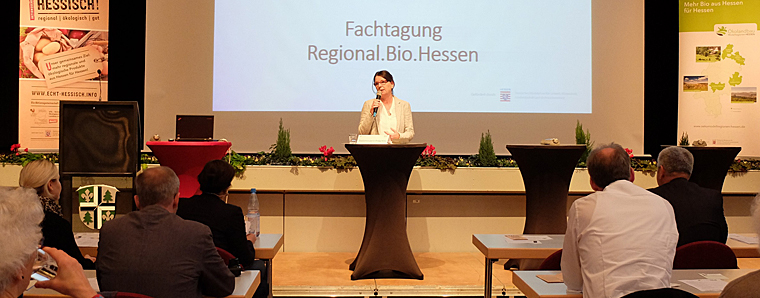 LandwirtschaftsministerinPriska Hinz bei der Fachtagung Regional.Bio.Hessen