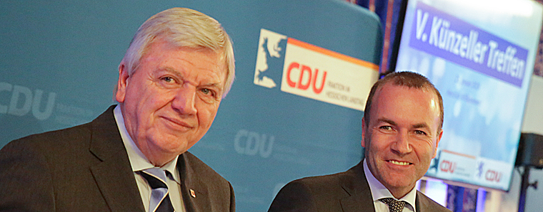 Ministerpräsident Volker Bouffier und Manfred Weber (CSU)