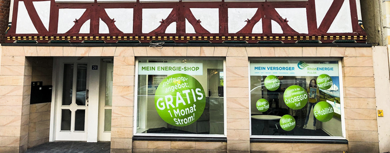 In ihrem neuen Energie-Shop in der Obergasse 26 bietet die RhönEnergie Fulda viele interessante Angebote und Dienstleistungen aus der Welt der Energie. 
Foto: RE Fulda
