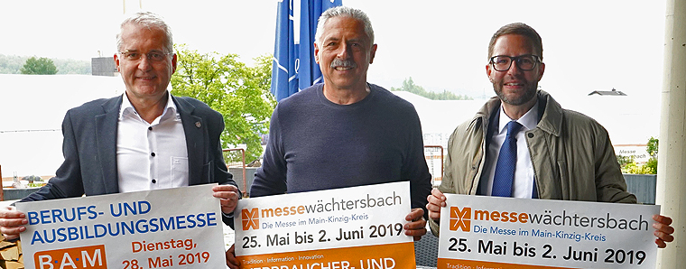Landrat Thorsten Stolz, Dr. Harald Schmid und Bürgermeister Andreas Weiher. (v.r)