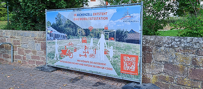 Mobilitätsstationen-Plakat in der Kerngemeinde Eichenzell