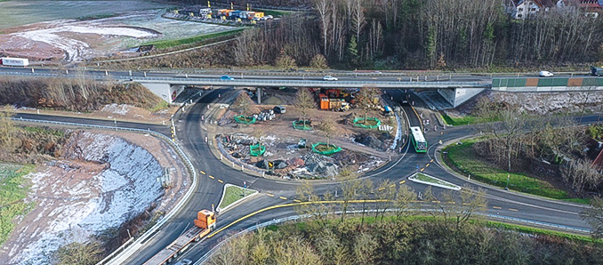 Der Bronnzeller Kreisel im Januar 2023.  Foto: Hessen Mobil