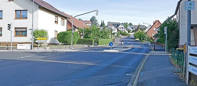 Ab Montag, 24. Juli, wird dieser Abschnitt der Straße Eichzagel in Petersberg gesperrt. Foto: Sebastian Kircher/Petersberg
