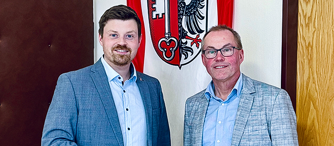 Landtagsabgeordneter Patrick Appel mit Bürgermeister Gerald Helfrich. (v.l.) Foto: privat