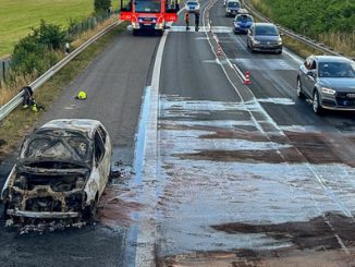 PKW-Brand auf der A66